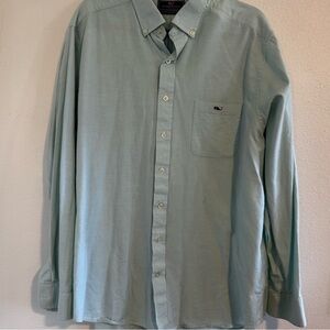 Vineyard Vines Light Green Chambray Button-Down Shirt Size XL
